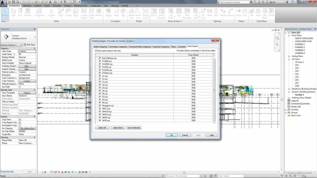 How to deal appropriately with the visibility of point cloud in a view? - Tesla CAD UK